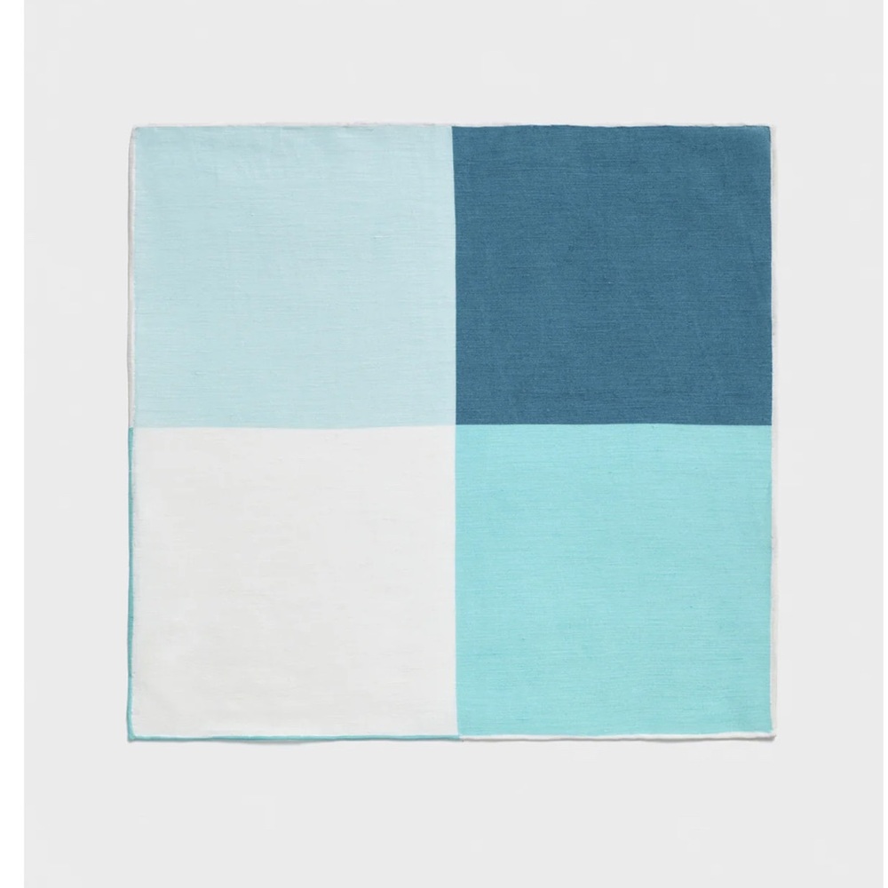 The Black Tux Teal Quad Pocket Square